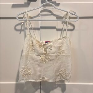 Edikted Cream Smocked Top